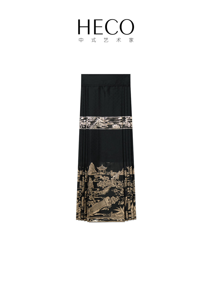 Boya Zither Jacquard Mamian Skirt 伯牙琴弦提花马面裙