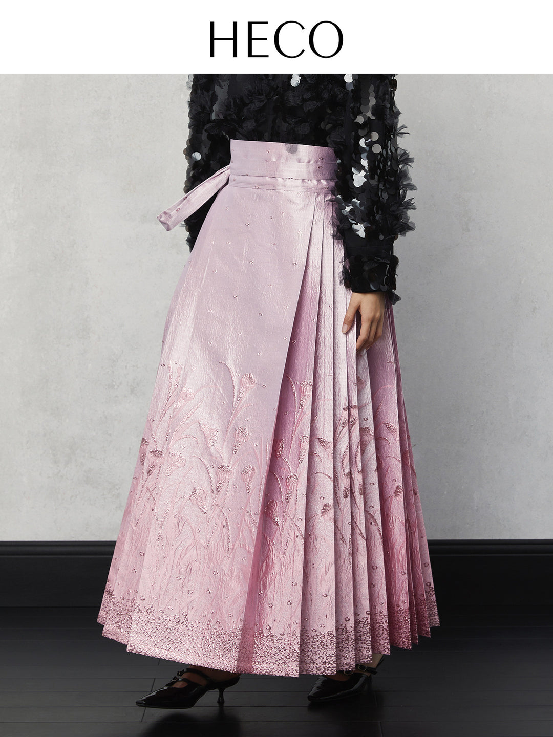 Wind Kite Ombre Jacquard Mamian Skirt 风鸢渐变提花马面裙 - Pink 粉色