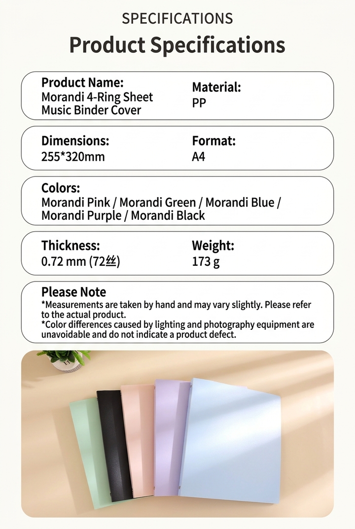Product specifications in English