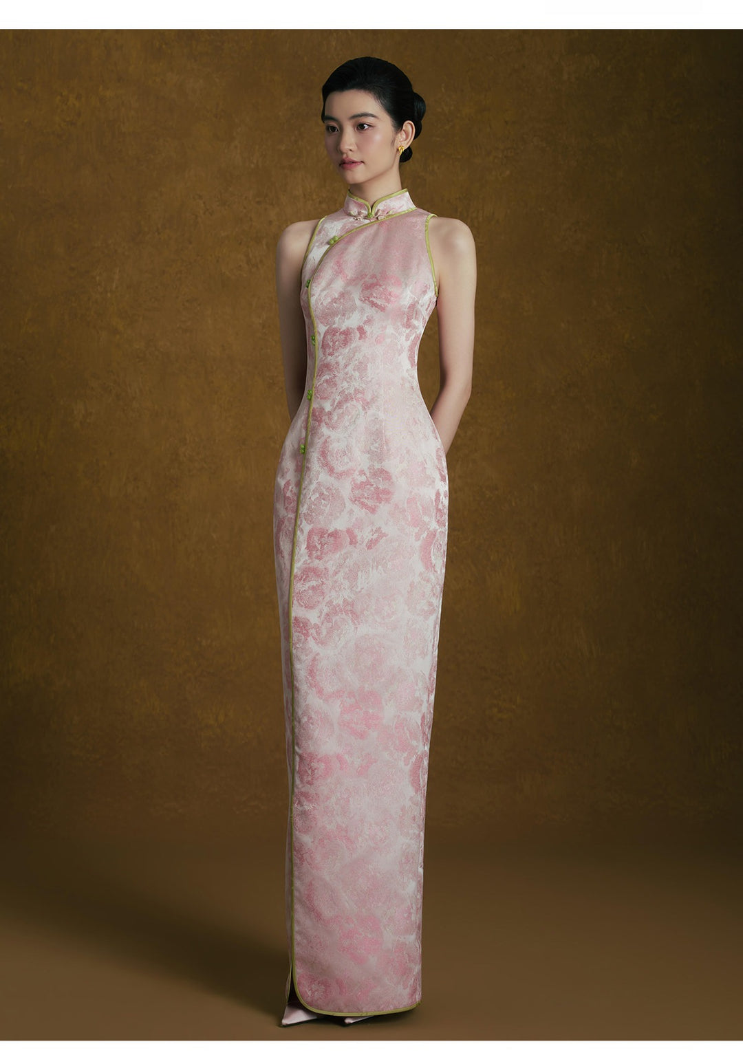 Pink Jacquard Qipao Two-Piece Set 粉色新中式改良旗袍套装 – qipao dress