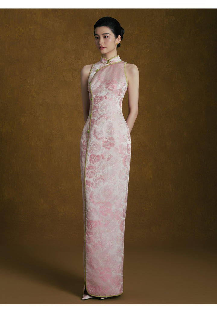 Pink Jacquard Qipao Two-Piece Set 粉色新中式改良旗袍套装 – qipao dress