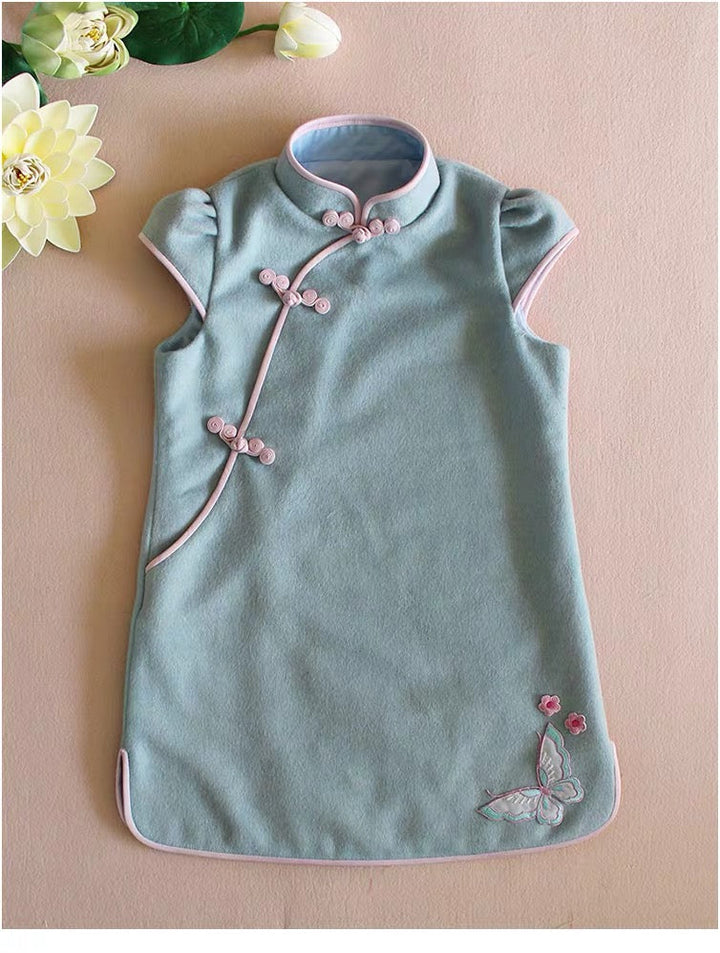 POWDER BLUE CAP SLEEVE CASHMERE BLEND TUNIC