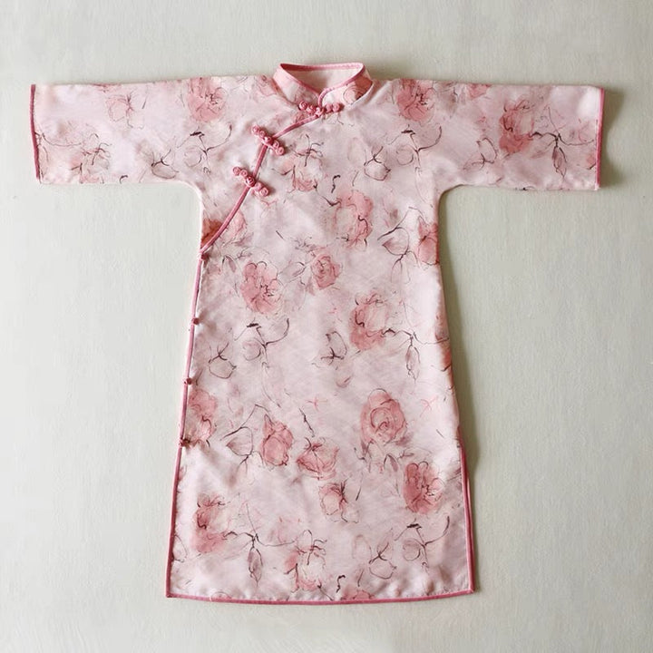 WATER PAINT ON SILK CHEONGSAM DRESS