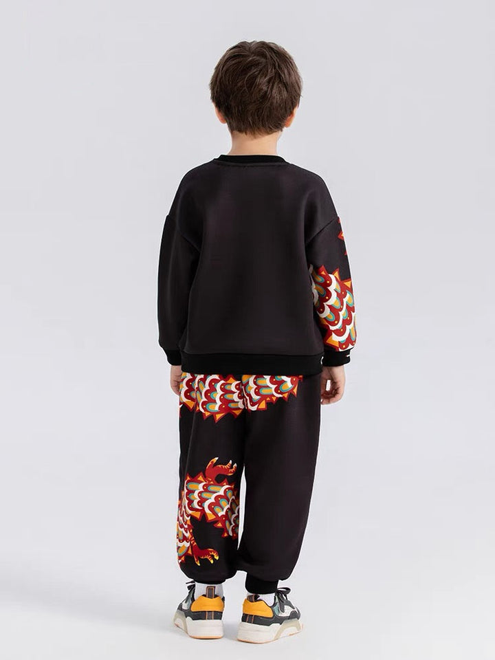 ASYMETRIC DRAGON PRINT DRY SWEAT SET