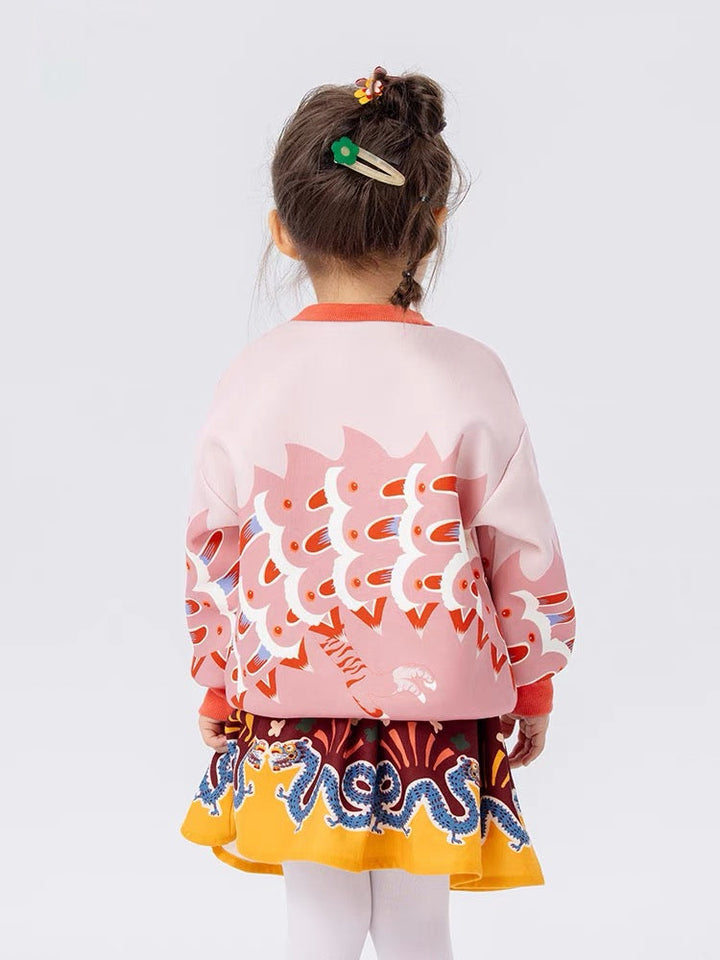 PILE LINE THERMAL DRAGON PRINT SWEAT