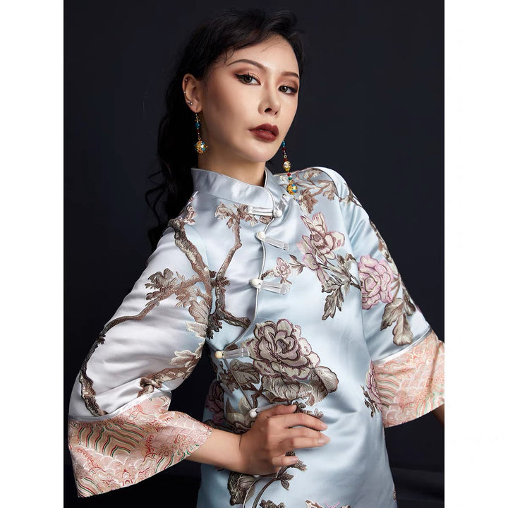 JACQUARD LOOSE FIT CHEONGSAM TUNIC