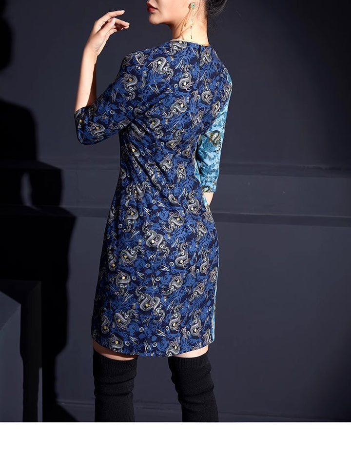 COLOR BLOCK CONTEMPORARY CHEONGSAM TUNIC